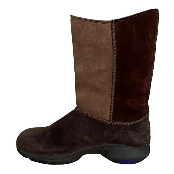 Merrell 5.5 Women’s Encore Stitch Boot Espresso Brown Leather Shearling Lined - Picture 4 of 7